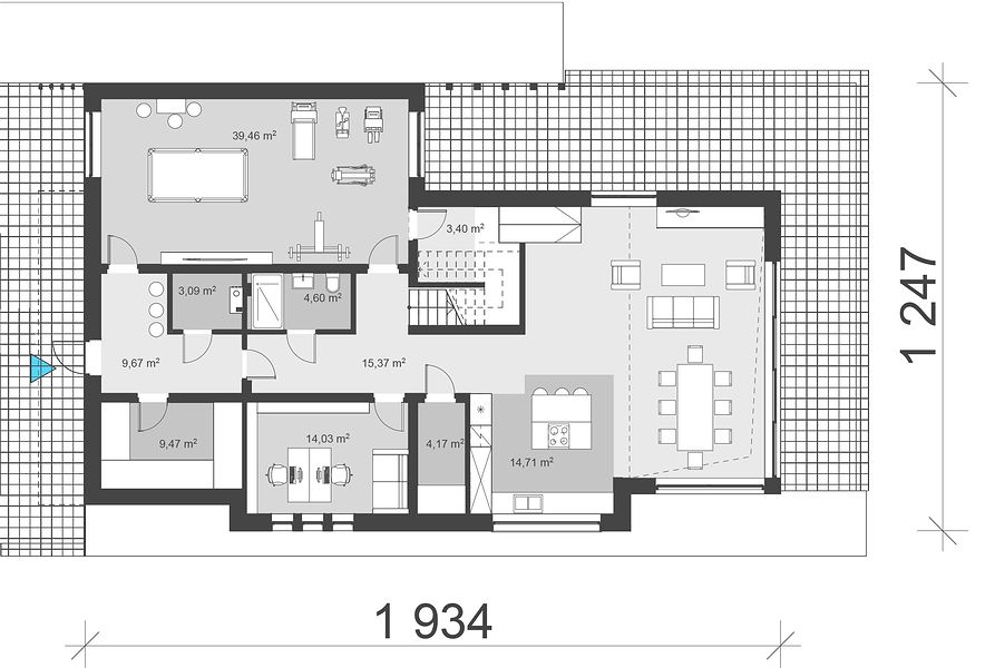 План 1 этажа дома KHB-9576-96 План 1 этажа дома KHB-9576-96
